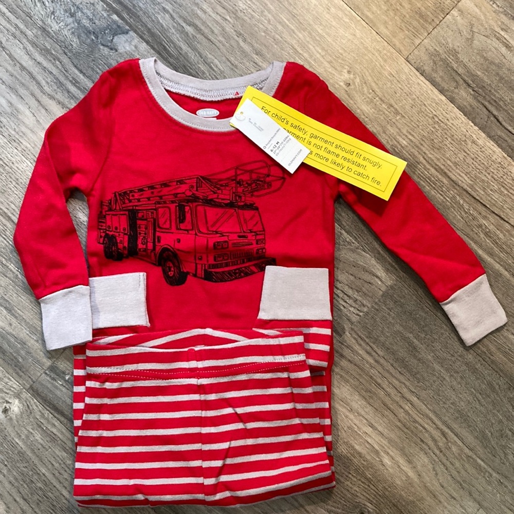 Old Navy Baby Fire Truck Pajamas